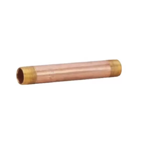 1/2" x 8" Male Threaded Lead-Free Brass Schedule 40 Pipe Nipple | NPZ005X08