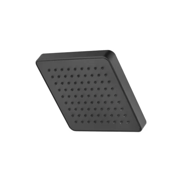1/2" NPT 7" x 7" x 27/32" Brass Ball Joint Matte Black Square Raincan Showerhead | PPF973228B