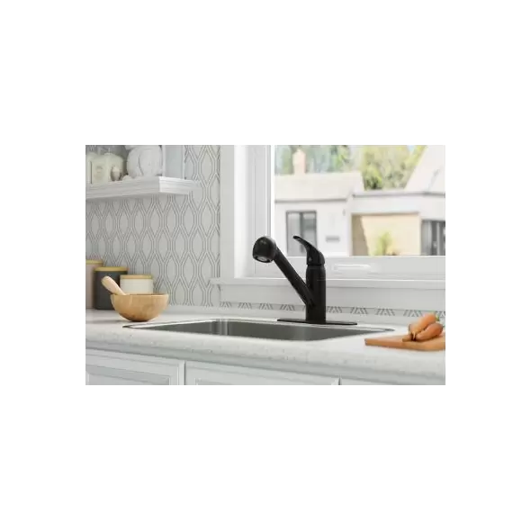 1/2" NPSM 10" x 9-7/8" Brass Tuscan Bronze 1-Handle Pfirst Series Pull-Out Kitchen Faucet | PPFG13310YY