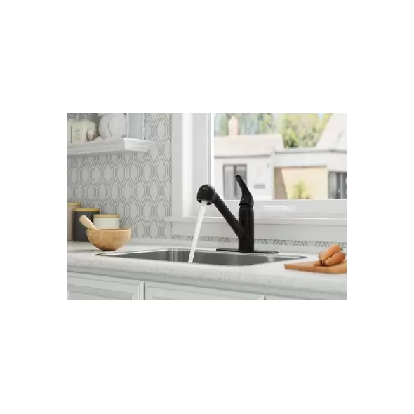 1/2" NPSM 10" x 9-7/8" Brass Tuscan Bronze 1-Handle Pfirst Series Pull-Out Kitchen Faucet | PPFG13310YY