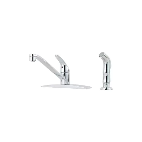 1/2" NPSM 10" x 6-5/16" Brass Polished Chrome 1-Handle Pfirst Series Kitchen Faucet | PPFG1344444