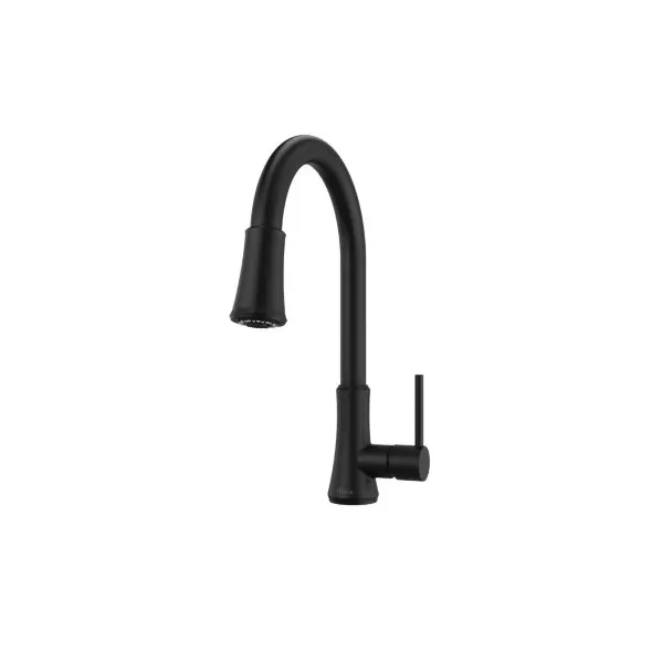 1/2" NPSM 16-1/8" Zinc Matte Black 1-Handle Pfirst Series Pull-Down Kitchen Faucet | PPFG529PF2B