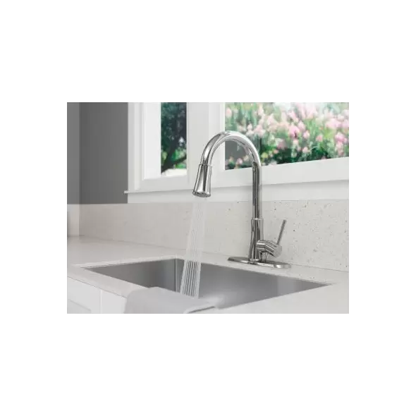 1/2" NPSM 16-1/8" Zinc Polished Chrome 1-Handle Pfirst Series Pull-Down Kitchen Faucet | PPFG529PF2C
