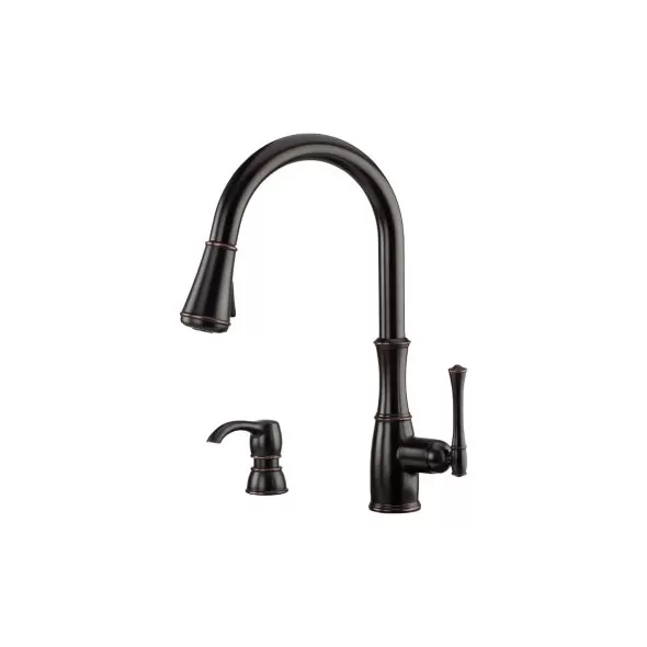 3/8" Female Threaded 16-15/16" Zinc Tuscan Bronze 1-Handle Wheaton Series Pull-Down Kitchen Faucet | PPFGT529WH1Y