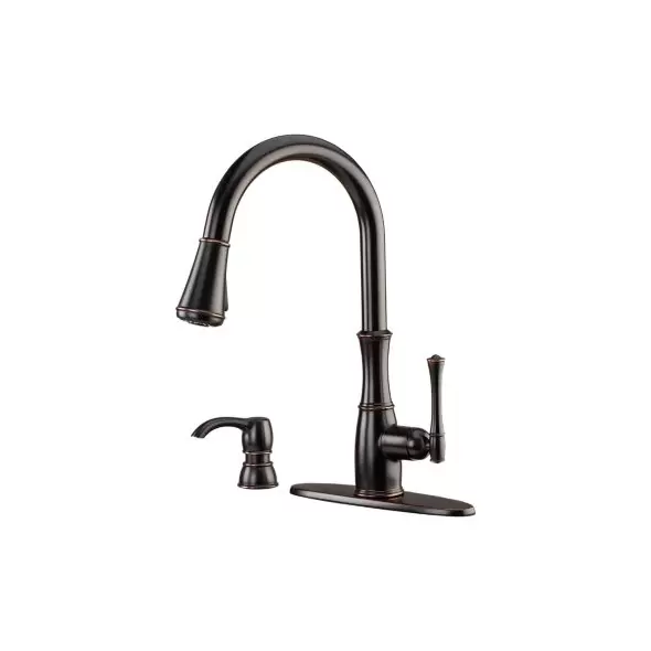 3/8" Female Threaded 16-15/16" Zinc Tuscan Bronze 1-Handle Wheaton Series Pull-Down Kitchen Faucet | PPFGT529WH1Y