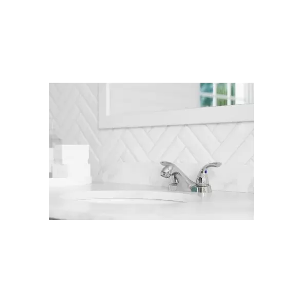 9-5/16" x 3-1/2" Metal Polished Chrome 2-Handle Pfirst Series Centerset Bathroom Faucet | PPFLG1436100