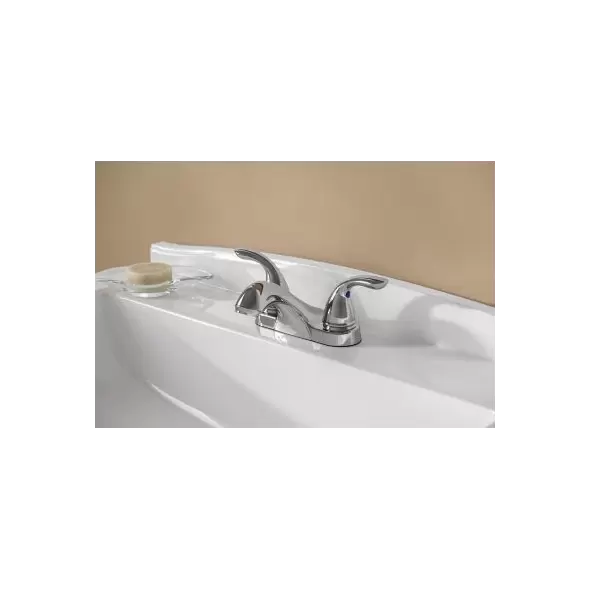9-5/16" x 3-1/2" Metal Polished Chrome 2-Handle Pfirst Series Centerset Bathroom Faucet | PPFLG1436100