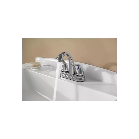 1/2" NPSM 9-11/32" x 5-15/16" Metal Polished Chrome 2-Handle Pfirst Series Centerset Bathroom Faucet | PPFLG1487000