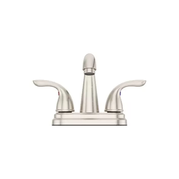 1/2" NPSM 9-11/32" x 5-15/16" Metal Brushed Nickel 2-Handle Pfirst Series Centerset Bathroom Faucet | PPFLG148700K