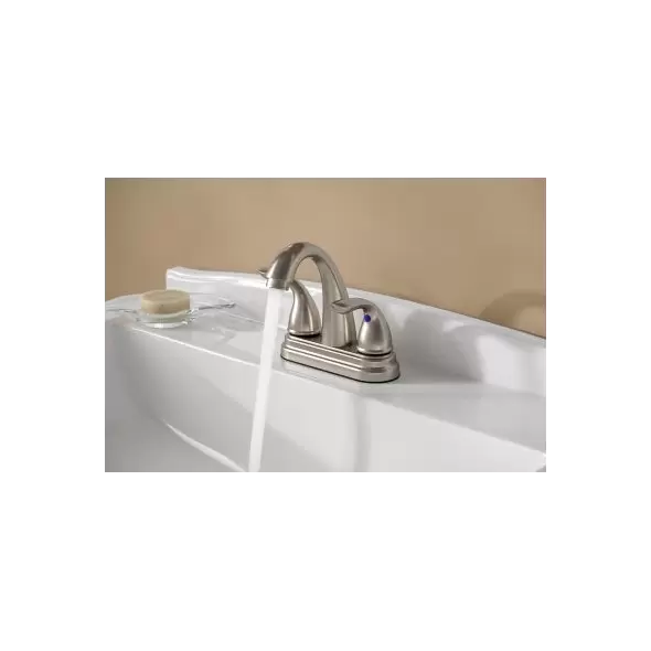 1/2" NPSM 9-11/32" x 5-15/16" Metal Brushed Nickel 2-Handle Pfirst Series Centerset Bathroom Faucet | PPFLG148700K