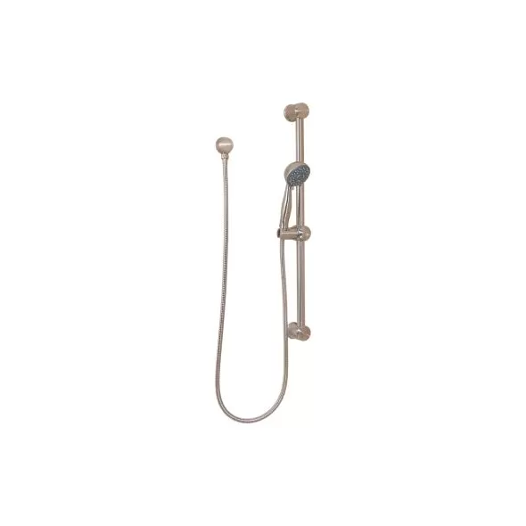 1/2" NPSM 3-3/16" x 8-3/16" Zinc Brushed Nickel Pfirst Series with Slide Bar Handheld Shower | PPFLG16300K