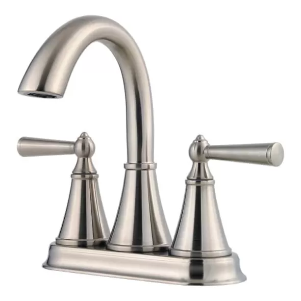 1/2" NPSM 9" x 7-1/8" Metal Brushed Nickel 2-Handle Saxton Series Centerset Bathroom Faucet | PPFLG48GL0K