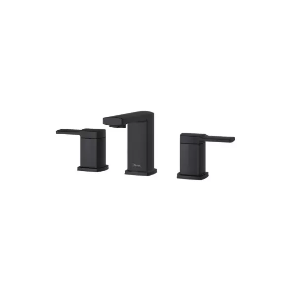 1/2" NPSM 4-5/8" Metal Matte Black 2-Handle Deckard Series Widespread Bathroom Faucet | PPFLG49DAPB