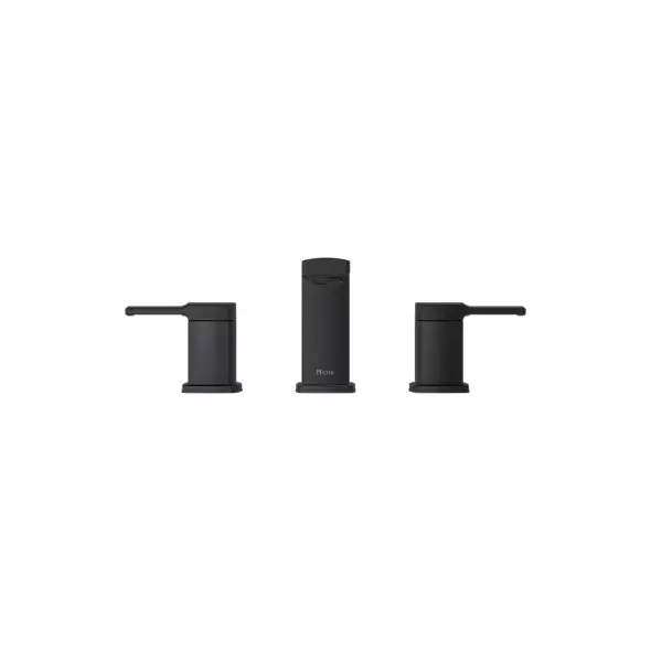1/2" NPSM 4-5/8" Metal Matte Black 2-Handle Deckard Series Widespread Bathroom Faucet | PPFLG49DAPB