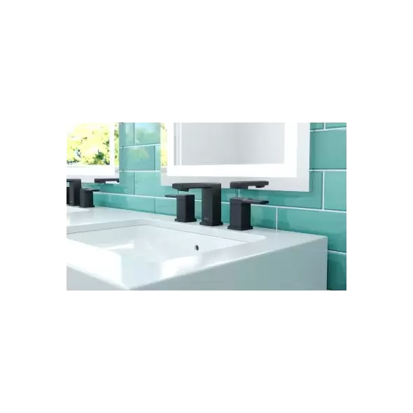 1/2" NPSM 4-5/8" Metal Matte Black 2-Handle Deckard Series Widespread Bathroom Faucet | PPFLG49DAPB