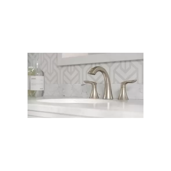 6-23/32" Metal Brushed Nickel 2-Handle Weller Series Widespread Bathroom Faucet | PPFLG49WR0K