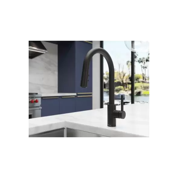 1/2" NPSM 16-3/8" Metal Matte Black 1-Handle Stellen Series Pull-Down Kitchen Faucet | PPFLG529SAB
