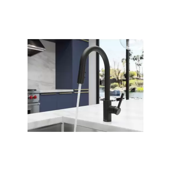 1/2" NPSM 16-3/8" Metal Matte Black 1-Handle Stellen Series Pull-Down Kitchen Faucet | PPFLG529SAB