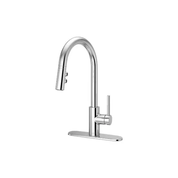 1/2" NPSM 16-3/8" Metal Polished Chrome 1-Handle Stellen Series Pull-Down Kitchen Faucet | PPFLG529SAC