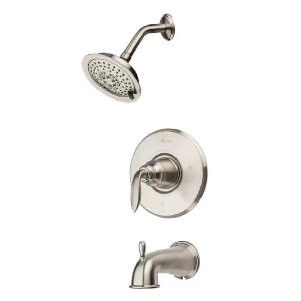 1/2" NPT 5-21/32" Zinc Brushed Nickel 1-Handle Avalon Series Tub/Shower Trim Kit | PPFLG898CBK
