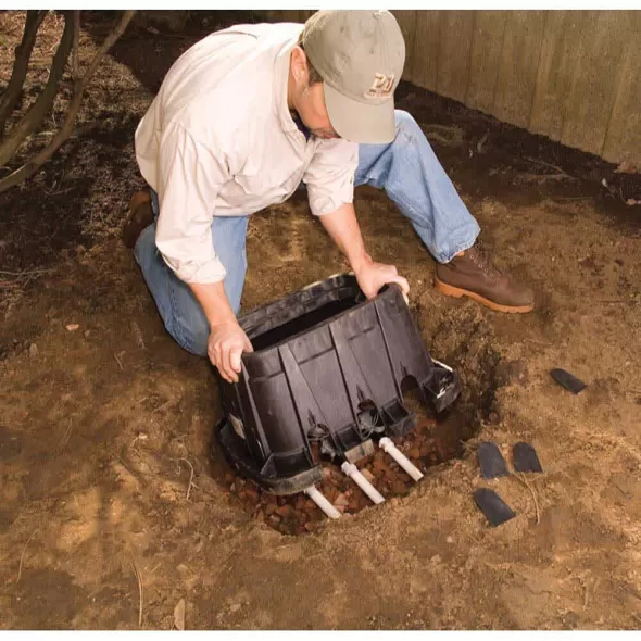 27.6" x 21" Rectangular Black Irrigation Control Valve Jumbo with Drop-In Purple Lid Valve Box | RBBVBJMBP