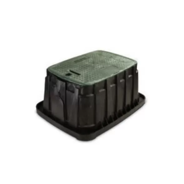 12" Rectangular Black Box VB Golf Jumbo with Green Lid Valve Box | RBGVBJMBGR