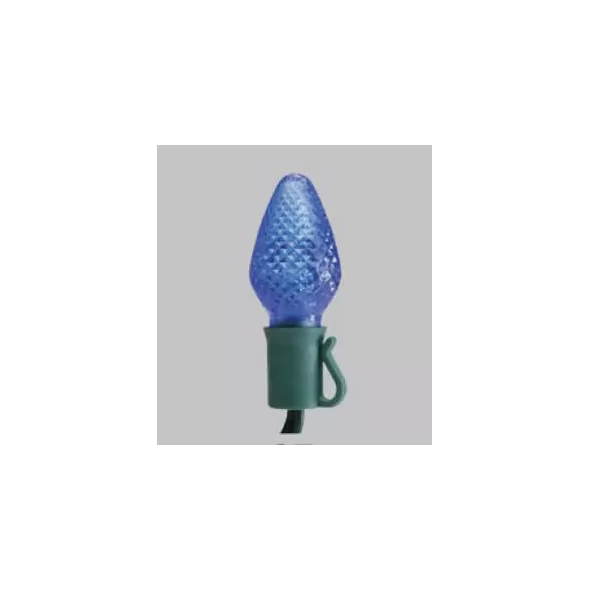 3.6 W 25' 12" Spacing Blue Commercial Grade Traditional Cone LED String Light | SRCC79311RY