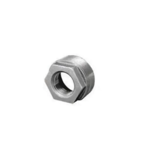 1-1/2" x 1-1/4" MNPT x FNPT Black Malleable Iron Hexagonal Bushing | TFBBH212