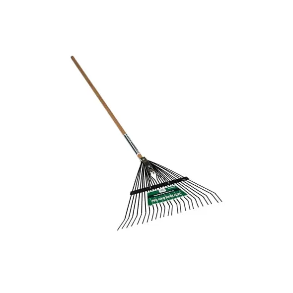 Steel 54" Wood Handle 24 Tines Spring Brace Rake | STR40902