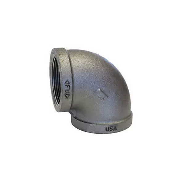 1-1/4" FNPT Black Malleable Iron Schedule 40 90 Degrees 1101 Series Domestic Elbow | TFB90F012D