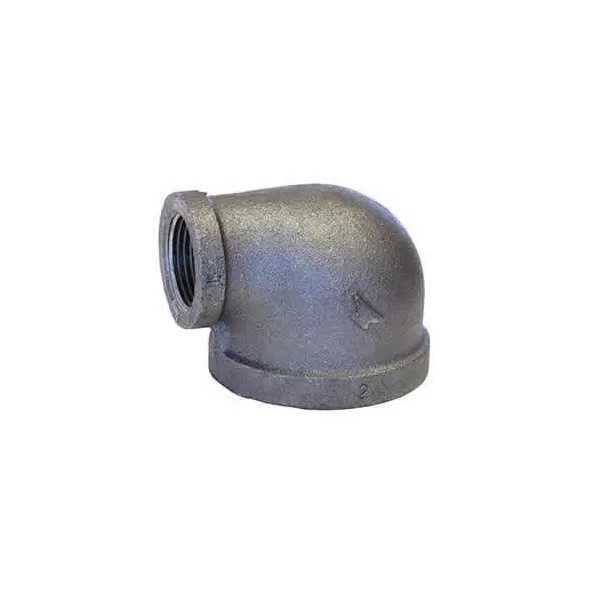 1" x 3/4" FNPT Black Malleable Iron 90 Degrees 1101R Series Domestic Elbow | TFB90F131D