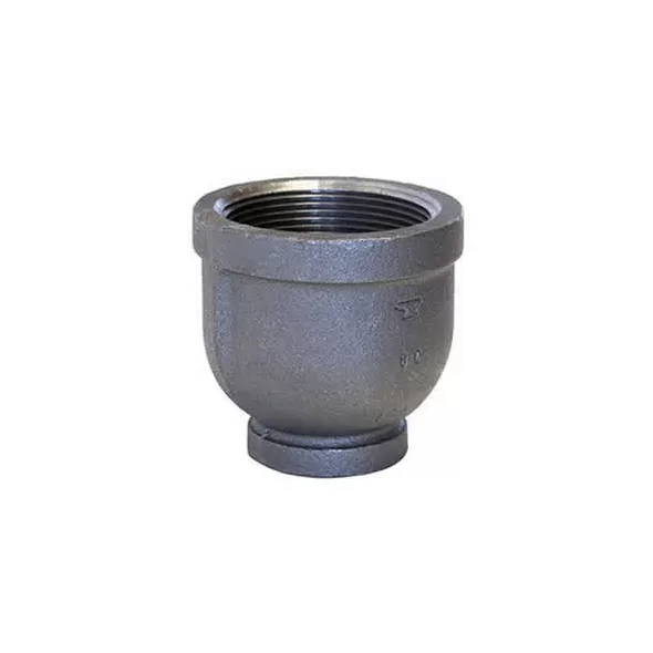 1-1/2" x 1" Female Threaded Black Malleable Iron Reducing Coupling | TFBBR211D