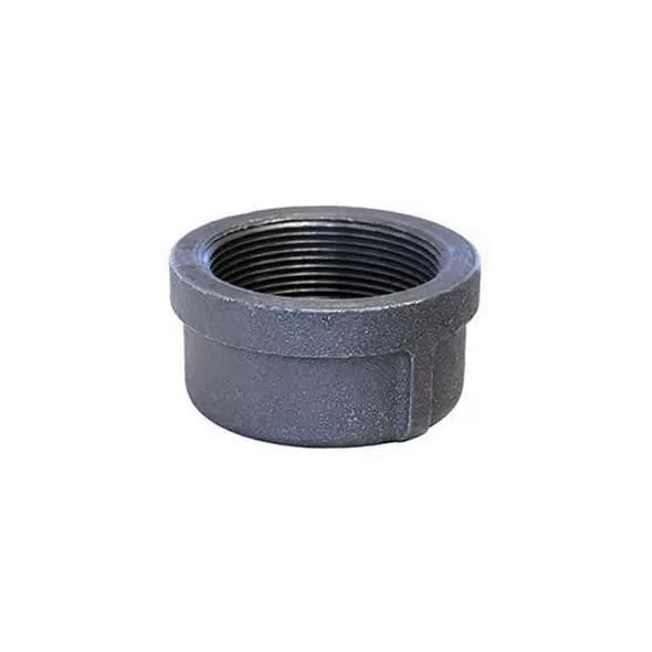 1-1/4" FNPT Black Malleable Iron 1124 Series Domestic Cap | TFBC012D