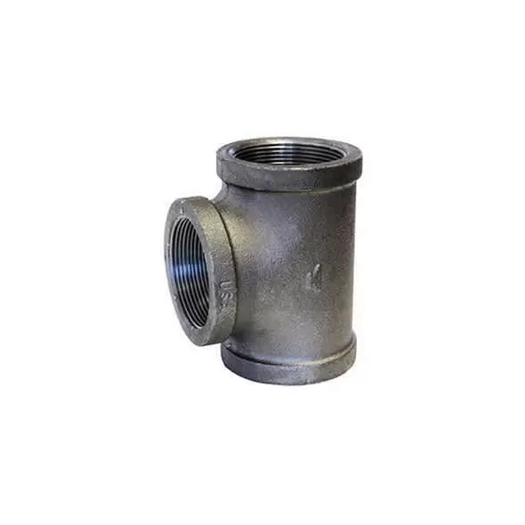1-1/4" FNPT Black Malleable Iron Schedule 40 1105 Series Domestic Tee | TFBT012D