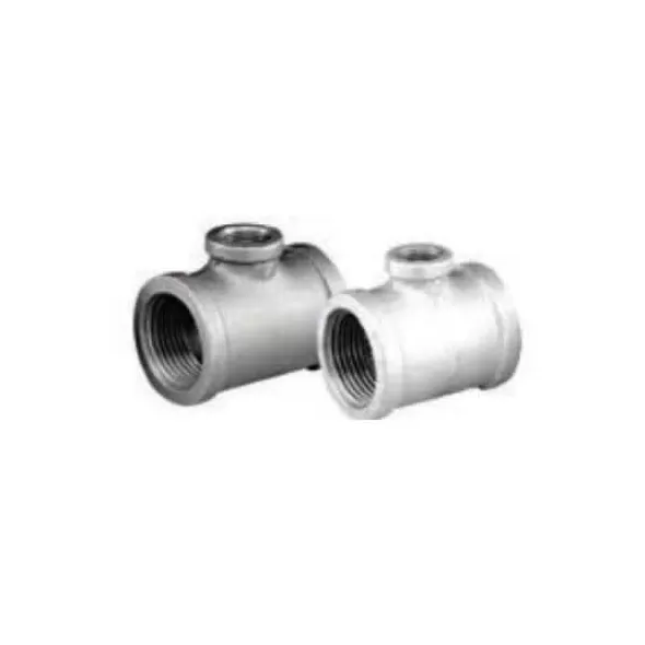 2" x 1" x 2" Female Threaded Black Malleable Iron 3 Sides Pipe Reducing Tee | TFBT020X010X020