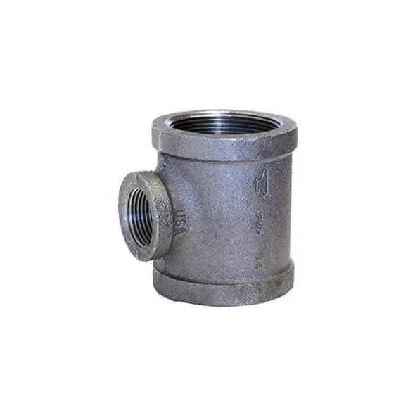 2" x 2" x 1" FNPT Black Malleable Iron Schedule 40 1105R Series Domestic Tee | TFBT249D