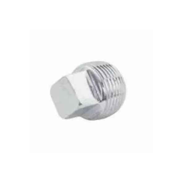 3/8" Male Threaded Galvanized Steel Solid Square Head Pipe Plug | TFGP003