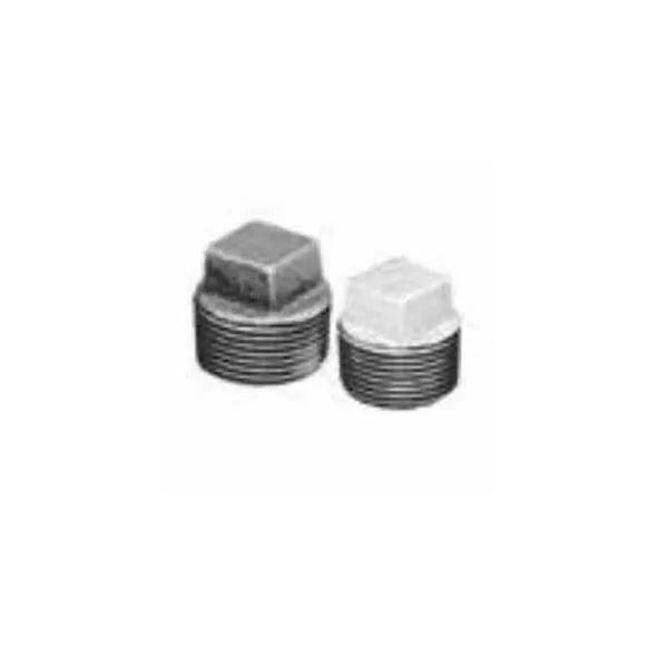 1-1/4" MNPT Galvanized Malleable Iron Square Head Pipe Plug | TFGP012