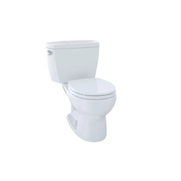 26-3/8" x 14" x 14-5/8" Vitreous China Cotton White Round Front Eco Drake Series Toilet Bowl | TOTC743E01