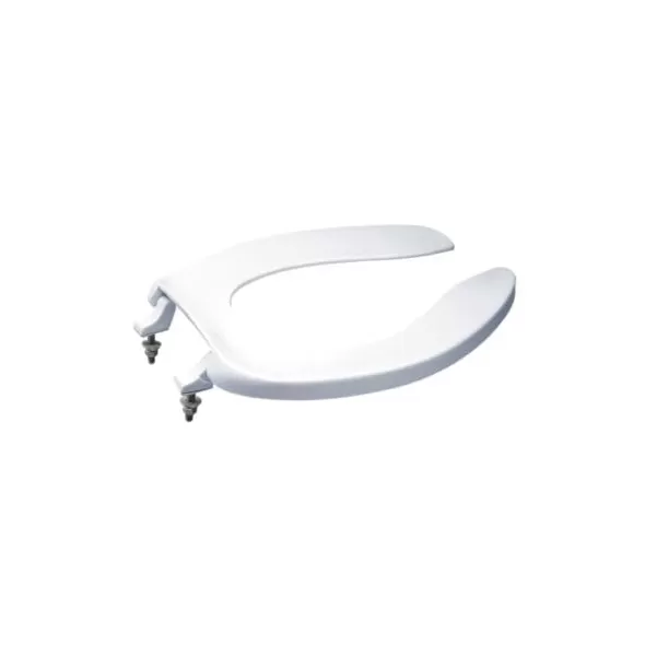 18-5/8" x 14-3/4" Cotton White Polypropylene Open Front Toilet Seat | TOTSC53401