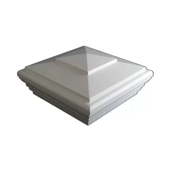 2-3/4" Vinyl White Classic Post Cap | VCNECC4W