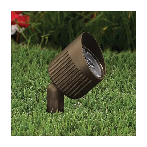 LED Black Die-Cast Copper-Free Aluminum Landscape Series 3003 Model Flood Beam Low Voltage Medium Shroud Up and Accent Light | VISGR3003BWFLM
