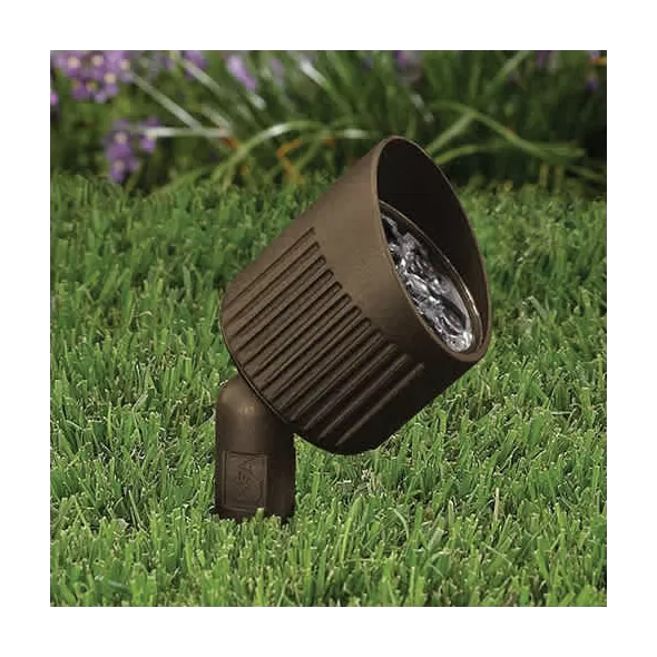 LED Architectural Bronze Die-Cast Copper-Free Aluminum Landscape Series 3003 Model Low Voltage Medium Shroud Up and Accent Fixture | VISGR3009ZWWFM