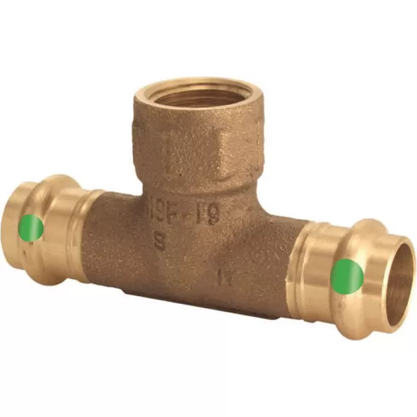 2" x 2" x 1/2" Press x Press x FPT Lead-Free Bronze 2917.2ZL Series Tee | VGA79790