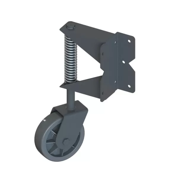 11.44" x 5.56" Stainless Steel Powder Coated Black Heavy-Duty Spring Loaded Gate Wheel | VGWSLB