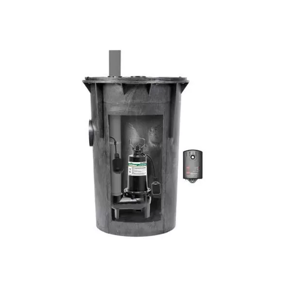 1/2 hp 120 V 80 gpm 4" Inlet with Combo Hub Simplex Sewage Pump Package | MCD6192130