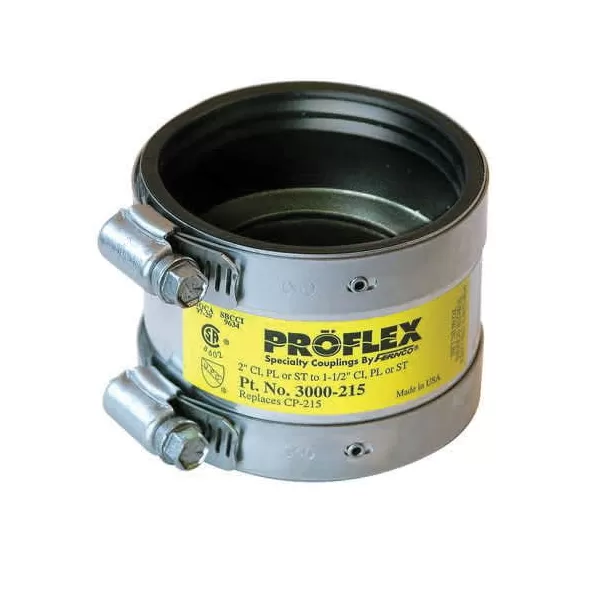 Sch. 40 PVC Coupling 1-1/2 in. Cast Iron/Plastic/Steel 3000 Series Shielded | 3000-150