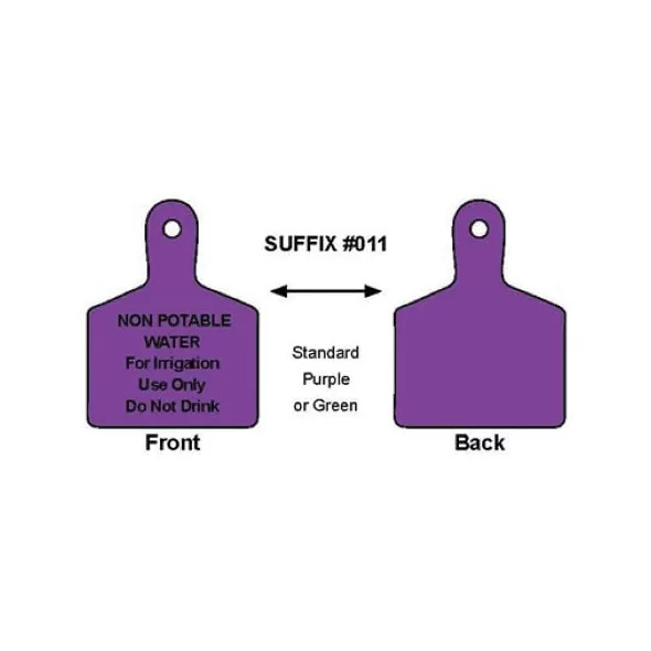 Purple NON-POTABLE WATER For Irrigation Use Only Do Not Drink Single Sided Valve Identification Tag | CSTIDMAXP1NP011