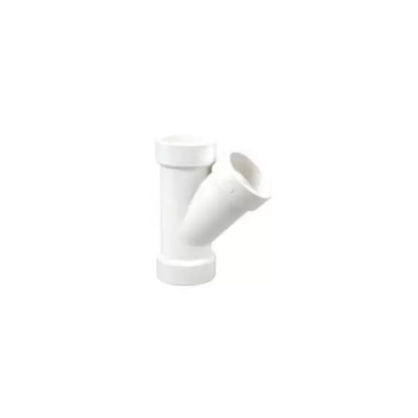 8" x 8" x 4" Hub White PVC Schedule 40 4810 Series 45 Degrees Reducing Wye | DWPY884