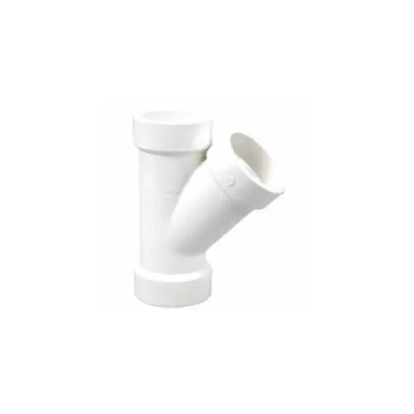 8" x 8" x 4" Hub White PVC Schedule 40 4810 Series 45 Degrees Reducing Wye | DWPY884